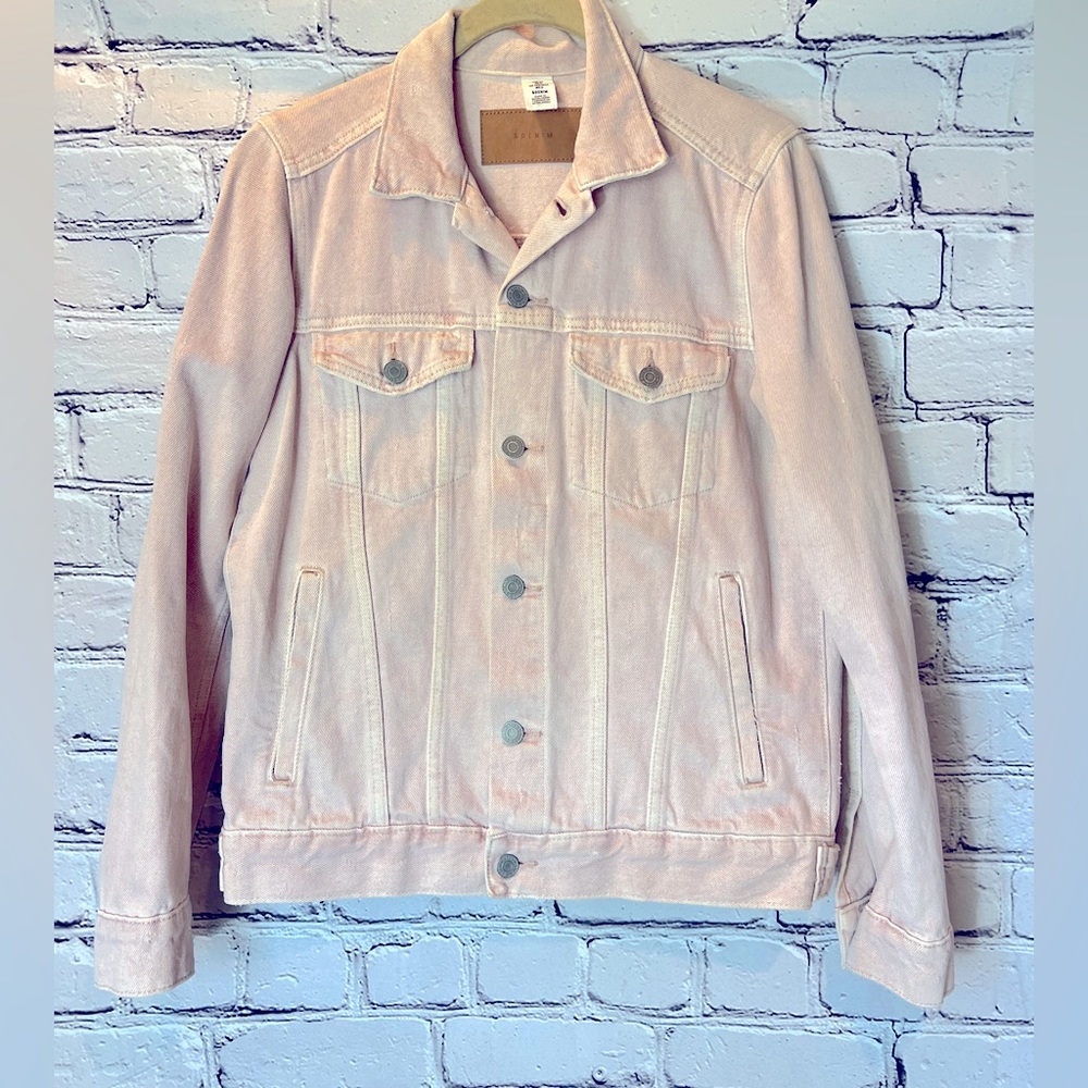 Pale Pink Denim Jacket 100% Cotton